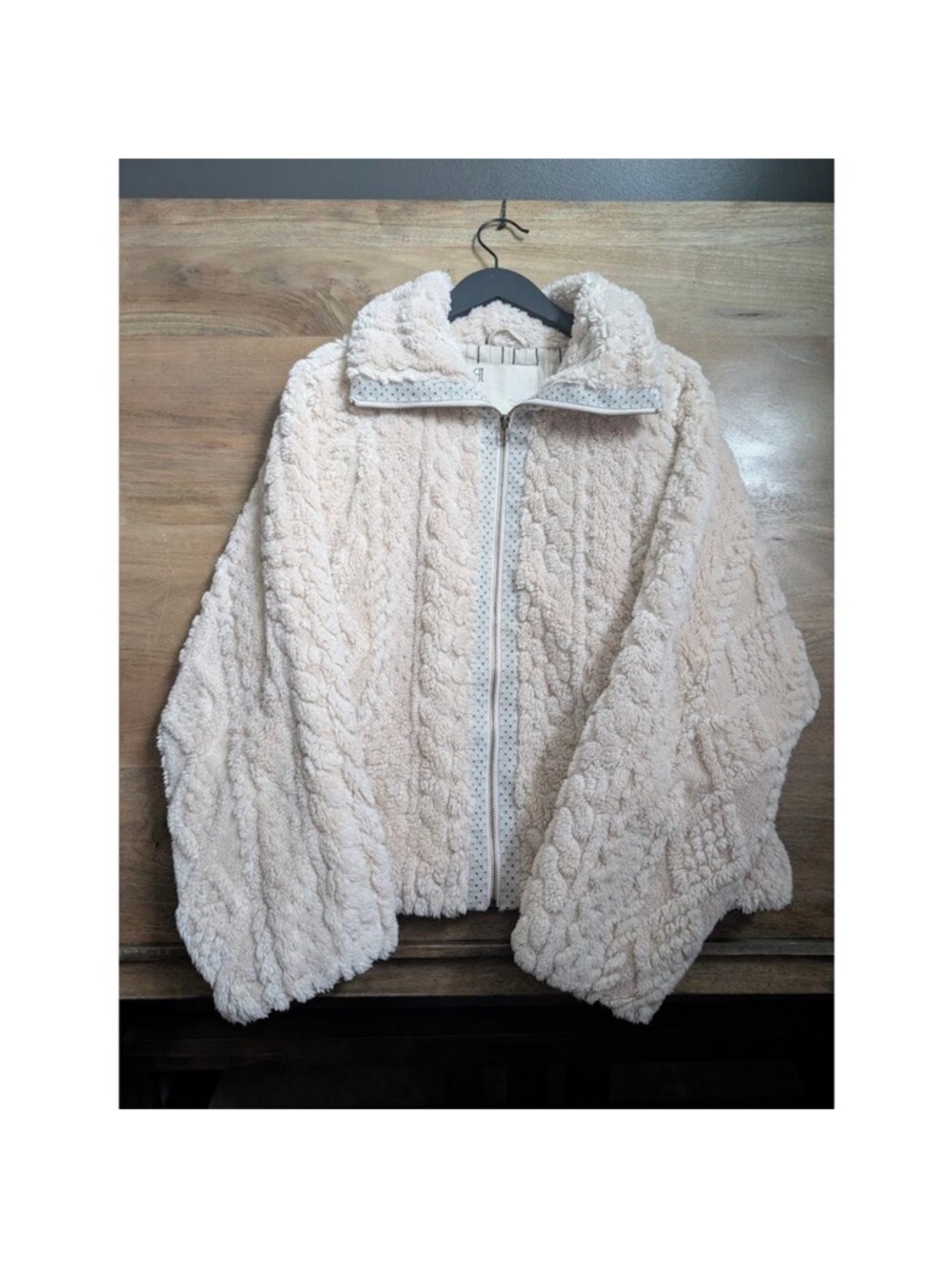 Anthropologie Pilcro Cream Sherpa Zip-Up Jacket